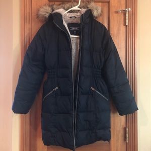 Girls 10-12 Lands’End Winter Puffer Coat with Hood